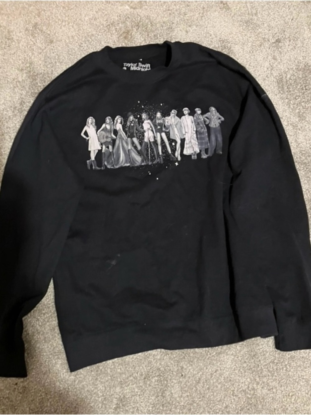 Taylor Swift Midnights Eras Crewneck Sweatshirt Size L - Like New
